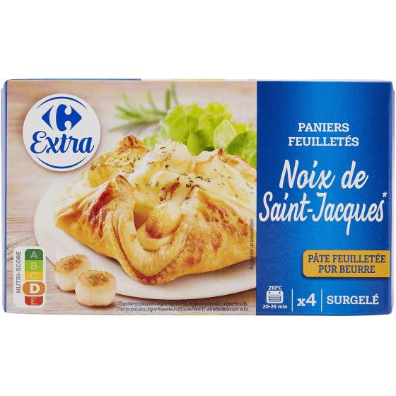 PANIERS FEUILLETES NOIX DE SAINT-JACQUES CARREFOUR 400G