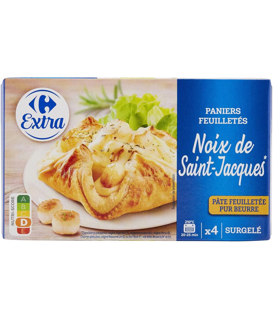 PANIERS FEUILLETES NOIX DE SAINT-JACQUES CARREFOUR 400G