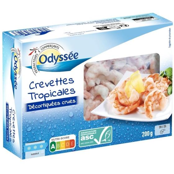 CREVETTES TROPICALES DECORTIQUEES ODYSSEE 200G