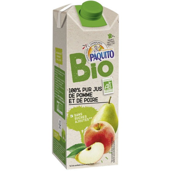 JUS POMME POIRE BIO PAQUITO BRIQUE 75CL