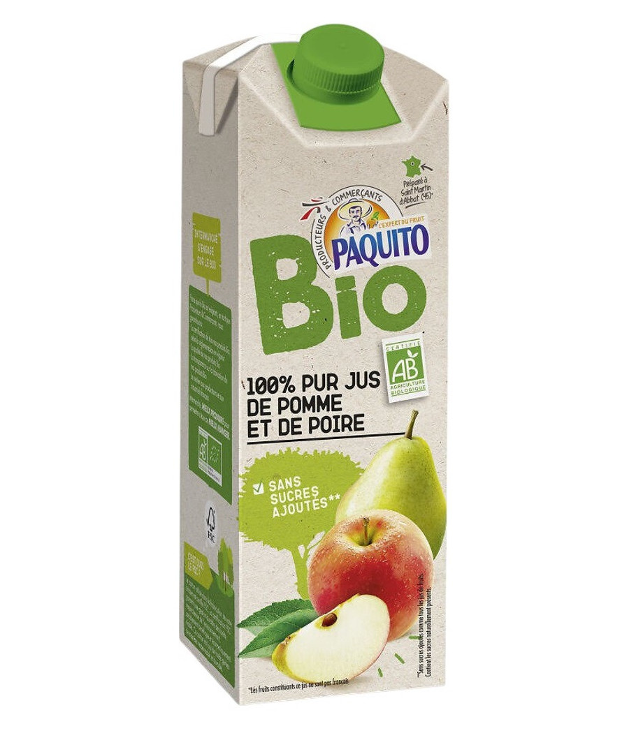 JUS POMME POIRE BIO PAQUITO BRIQUE 75CL