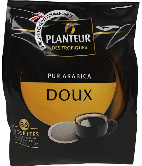 CAFE DOUX PUR ARABICA 36 DOSETTES PLANTEUR DES TROPIQUES 250G