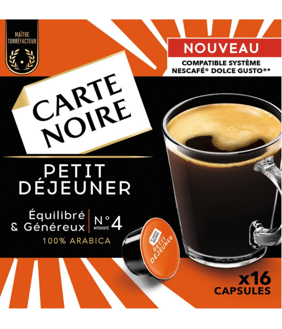 CAFE PETIT DEJEUNER EQUILIBRE & GENEREUX INTENSITY N°4 16 CAPSULE CARTE NOIRE 128G