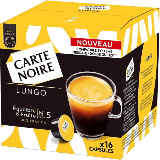 CAFE LUNGO EQUILIBRE & FRUITE EN CAPSULE 16 INTENSITY N°5 128G