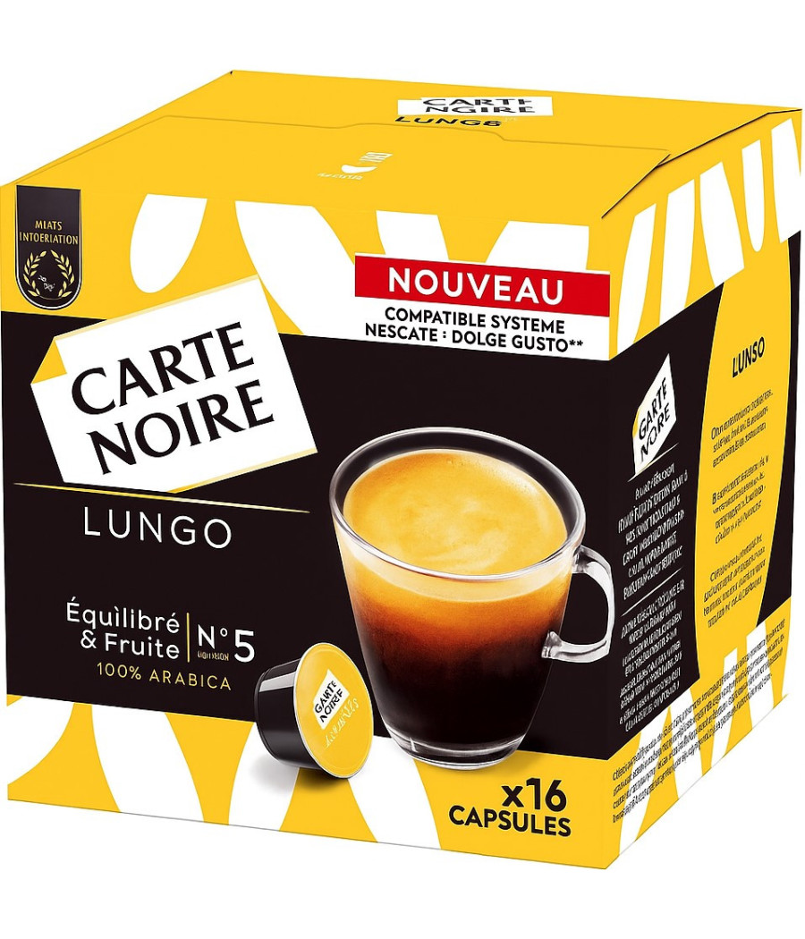 CAFE LUNGO EQUILIBRE & FRUITE EN CAPSULE 16 INTENSITY N°5 128G