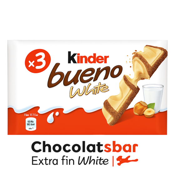 BARRE CHOCOLATEE KINDER BUENO WHITE 39G X3