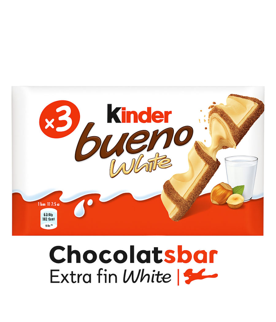 BARRE CHOCOLATEE KINDER BUENO WHITE 39G X3