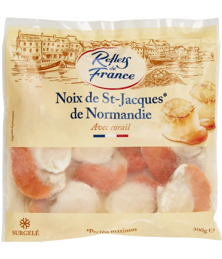 NOIX DE SAINT-JACQUES DE NORMANDIE AVEC CORAIL REFLETS DE FRANCE 300G