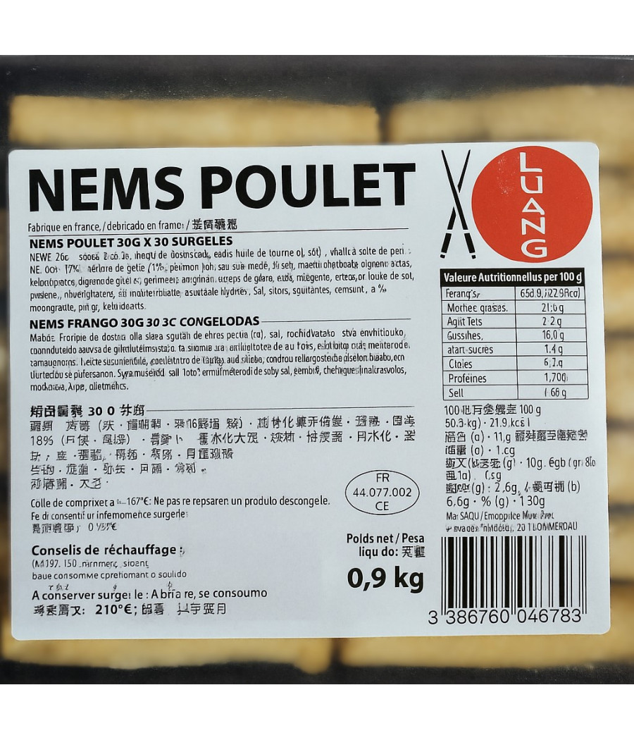 NEMS POULET LUANG 0.9KG