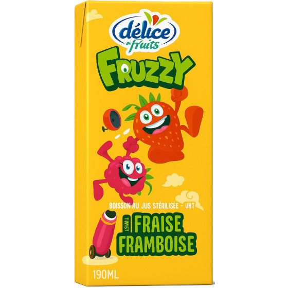 JUS DE FRUITS FRAISE ET FRAMBOISE FRUZZY DELICE 190ML