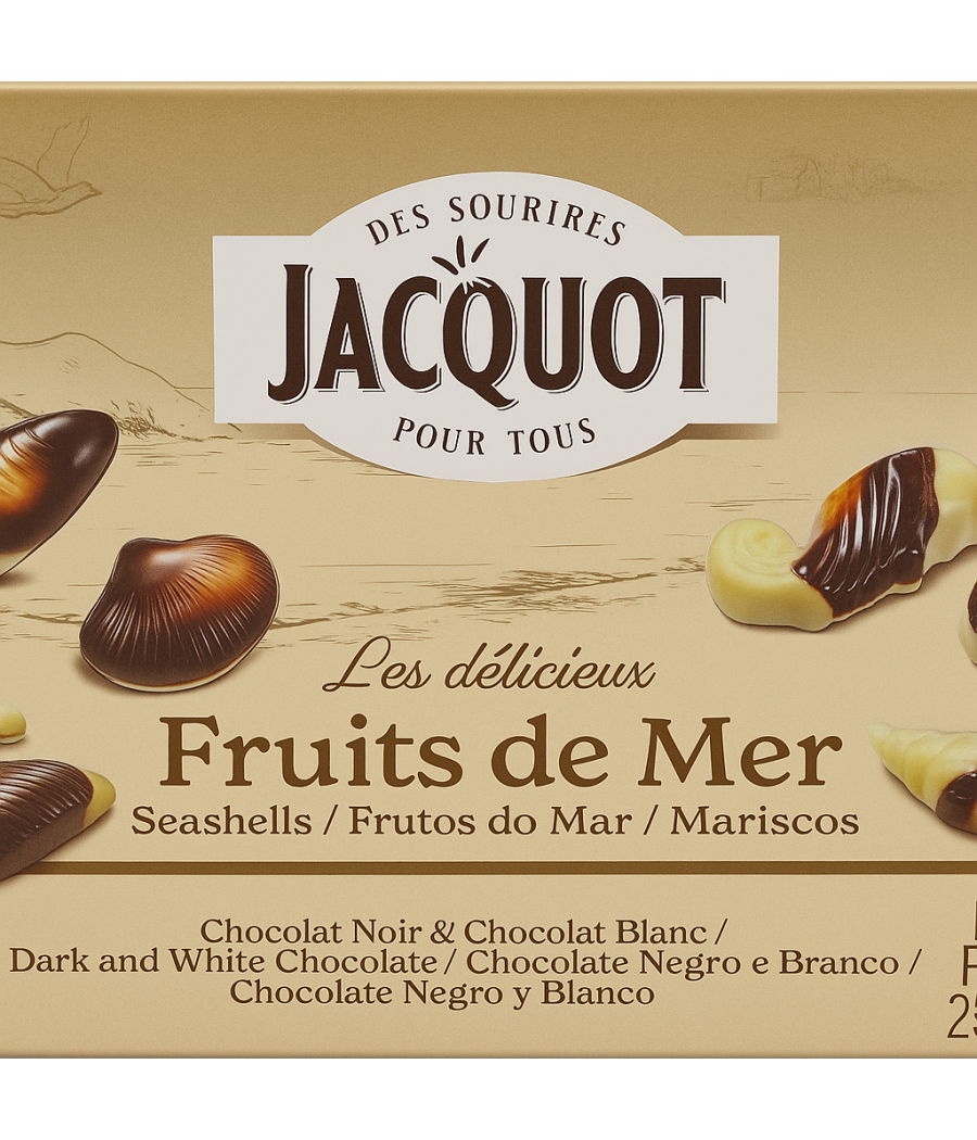 CHOCOLAT NOIR ET AU LAIT FRUITS DE MER JACQUOT 250G