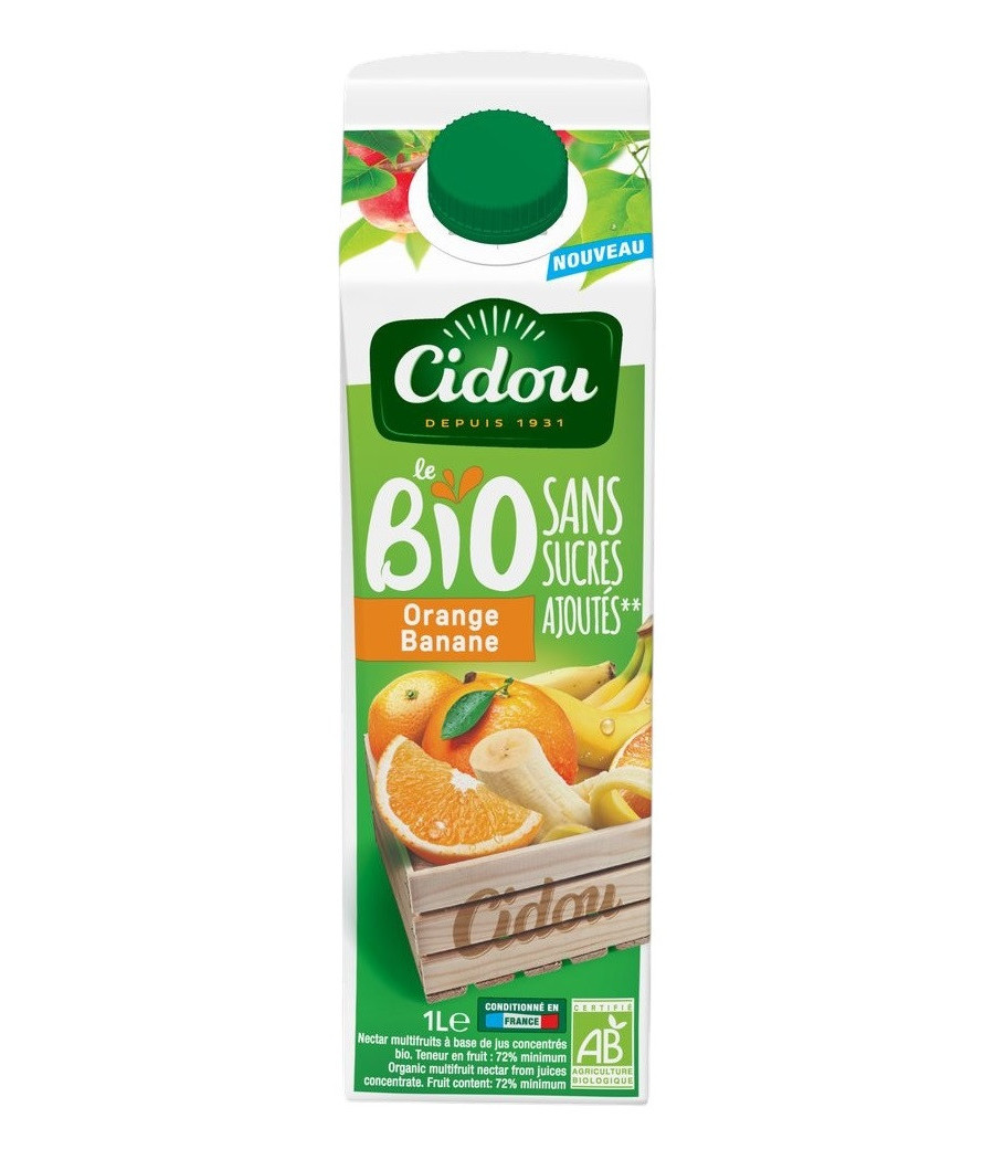 PUR JUS ORANGE ET MANDARINE BIO CIDOU 1L