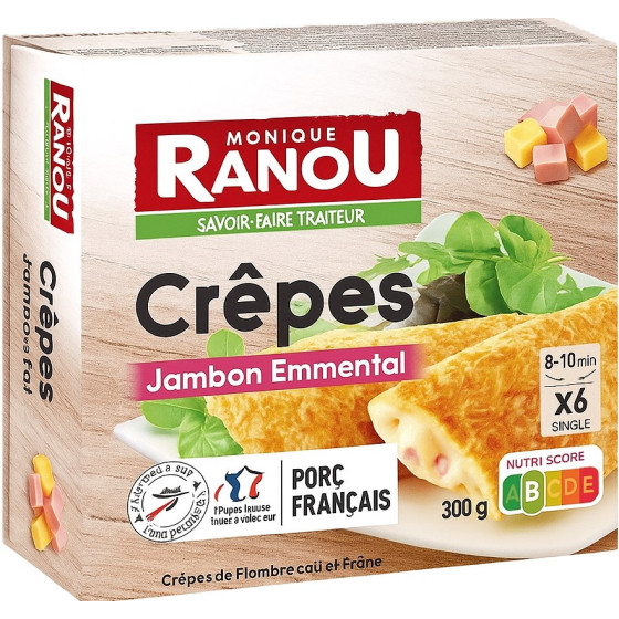 CREPES JAMBON EMMENTAL SURGELEES MONIQUE RANOU 300G