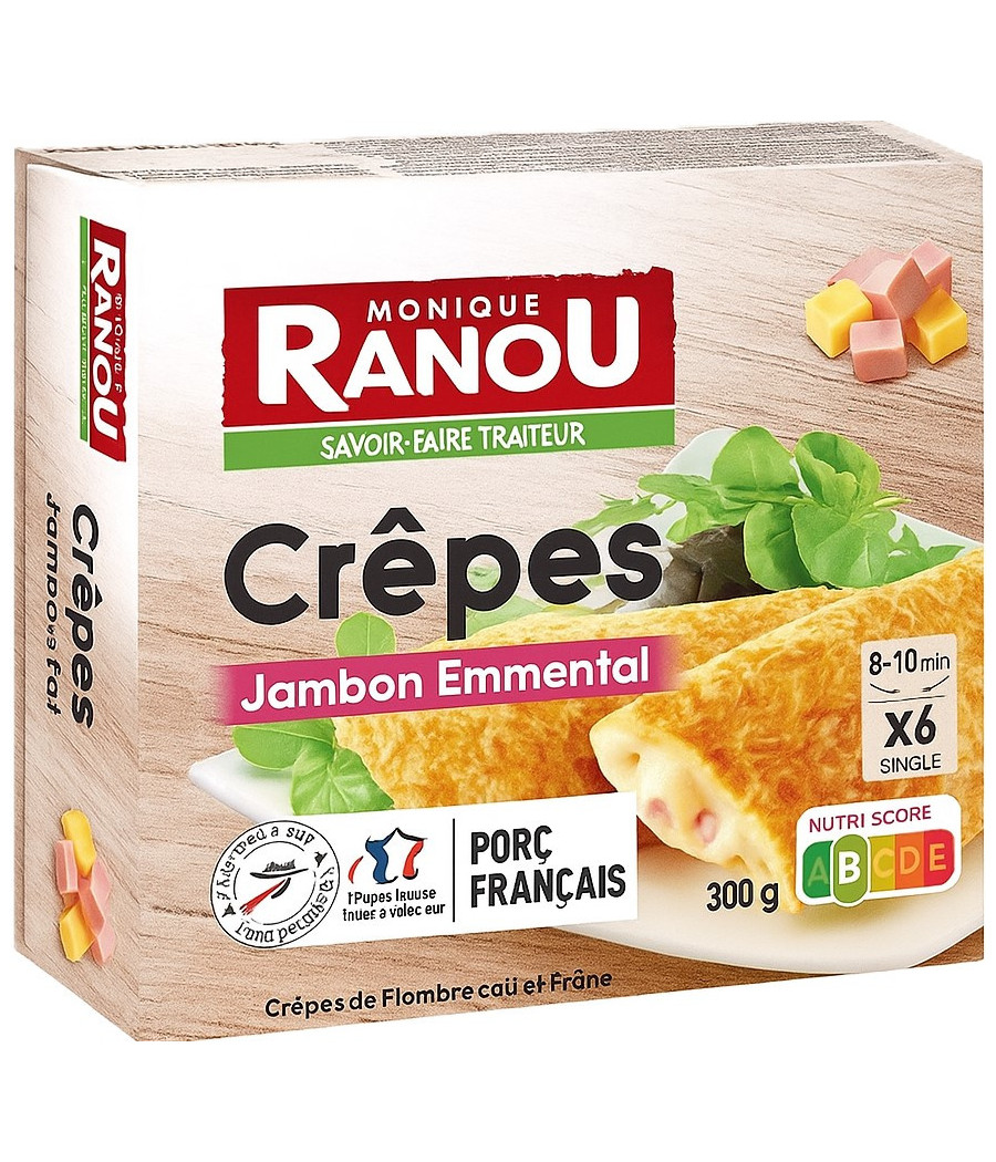 CREPES JAMBON EMMENTAL X6 SURGELEES MONIQUE RANOU 300G