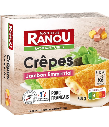 CREPES JAMBON EMMENTAL SURGELEES MONIQUE RANOU 300G
