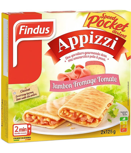 APPIZZI JAMBON FROMAGE TOMATE FINDUS 2X125G