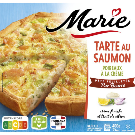 TARTE AU SAUMON POIREAUX A LA CREME MARIE 400G
