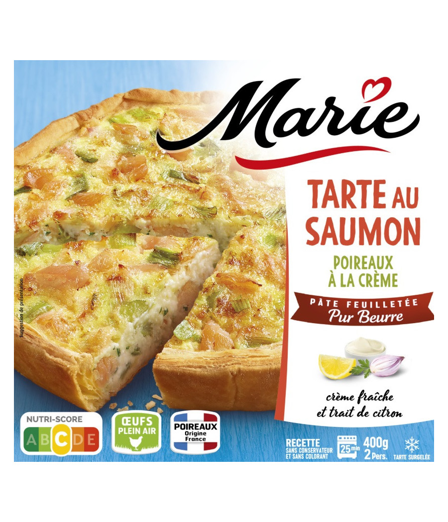 TARTE AU SAUMON POIREAUX A LA CREME MARIE 400G