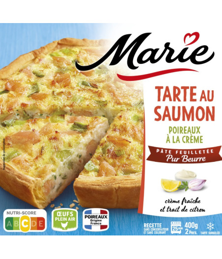 TARTE AU SAUMON POIREAUX A LA CREME MARIE 400G