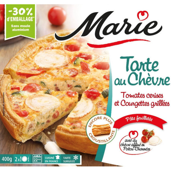 TARTE AU CHEVRE TOMATES CERISES ET COURGETTES GRILLEES MARIE 400G