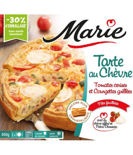 TARTE AU CHEVRE TOMATES CERISES ET COURGETTES GRILLEES MARIE 400G