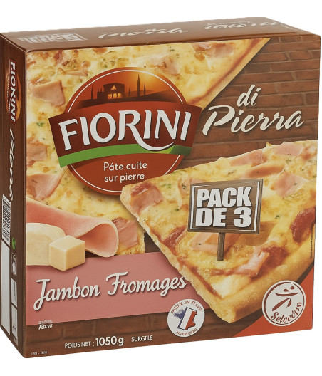 PIZZA DI PIERRA JAMBON FROMAGE PACK DE 3 FIORINI 1050G