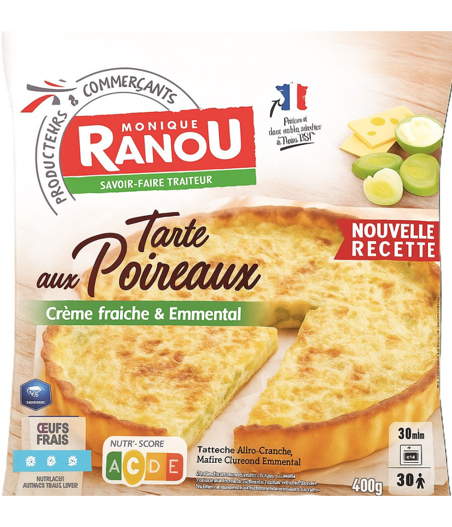 TARTE AUX POIREAUX SURGELEE MONIQUE RANOU 400G
