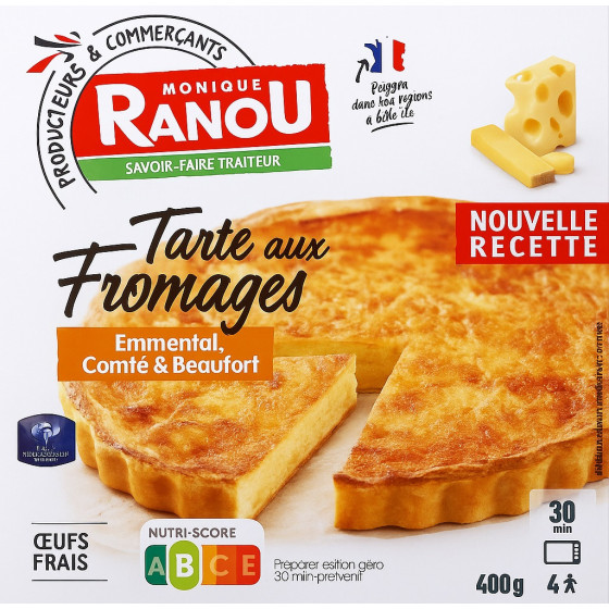 TARTE AUX FROMAGES SURGELEE MONIQUE RANOU 400G