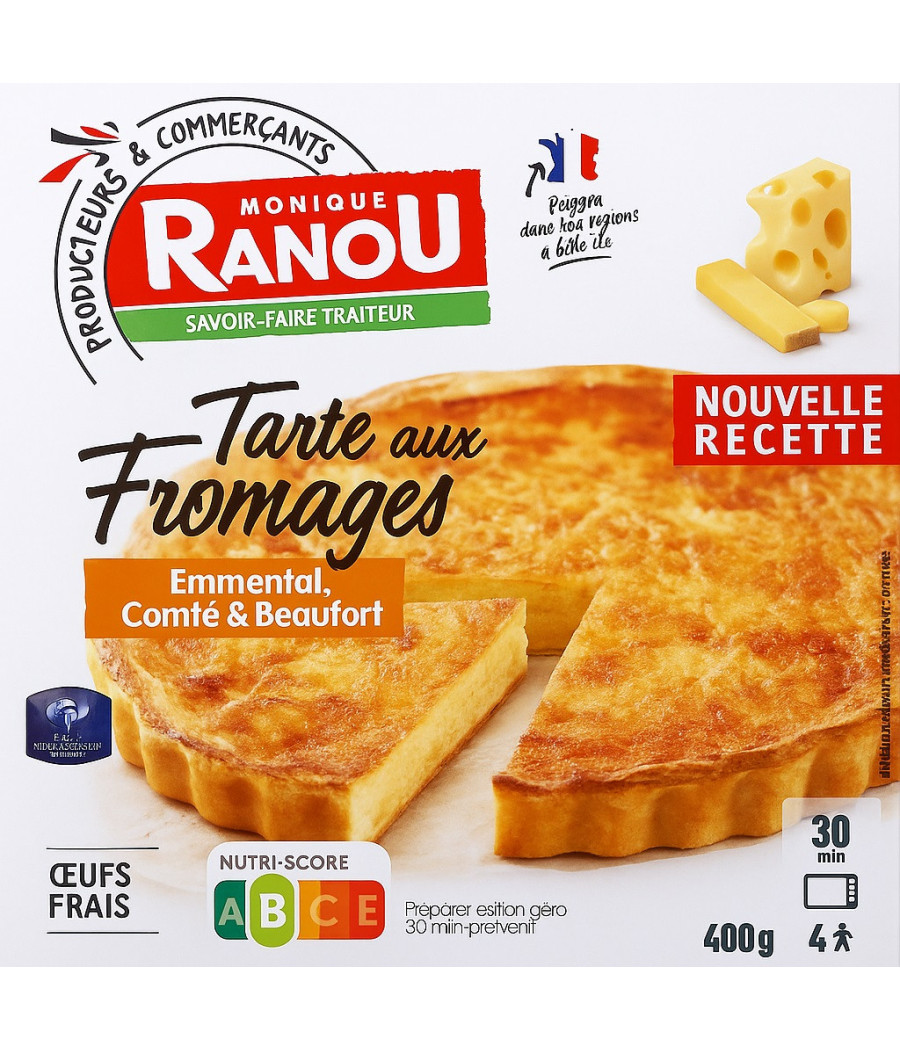 TARTE AUX FROMAGES SURGELEE MONIQUE RANOU 400G