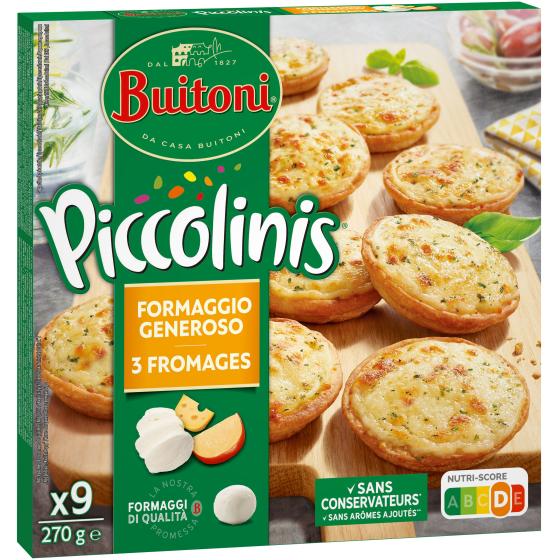 MINI-PIZZAS SURGELEES AUX FROMAGES BUITONI PICCOLINIS 9X270G