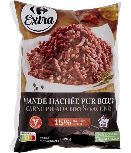 VIANDE HACHEE PUR BOEUF CARREFOUR 400G