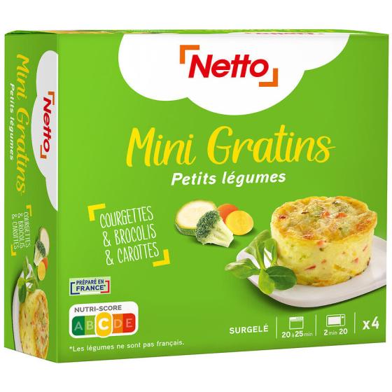 MINI GRATINS PETITS LEGUMES NETTO X4 480G