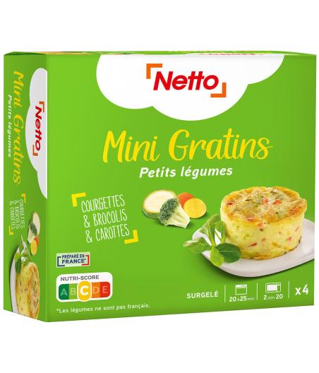 MINI GRATINS PETITS LEGUMES NETTO X4 480G