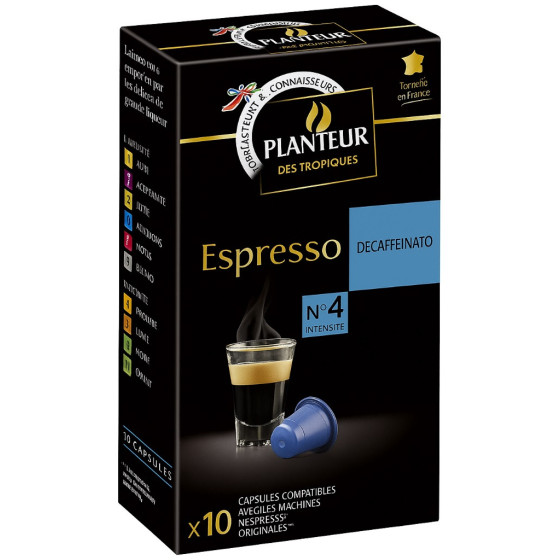 CAPSULES CAFE ESPRESSO DECAFEINE PLANTEUR DES TROPIQUES 52G