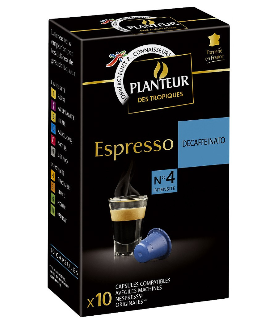 CAPSULES CAFE ESPRESSO DECAFEINE PLANTEUR DES TROPIQUES 52G