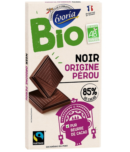 TABLETTE DE CHOCOLAT NOIR IVORIA BIO PEROU 85% 100G