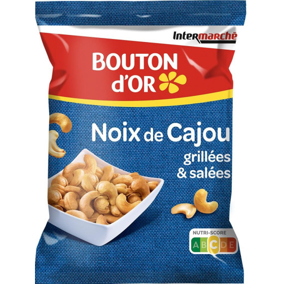 NOIX DE CAJOU GRILLEES SANS SEL AJOUTE BOUTON D'OR 125G