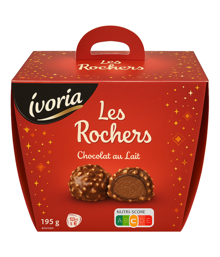 CHOCOLAT AU LAIT PRALINES ET CROUSTILLANT IVORIA 195G