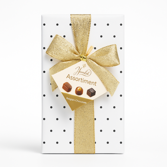 ASSORTISSEMENTS DE CHOCOLAT BELGE ( LAIT,NOIR ET PRALINE) HAMLET 125G