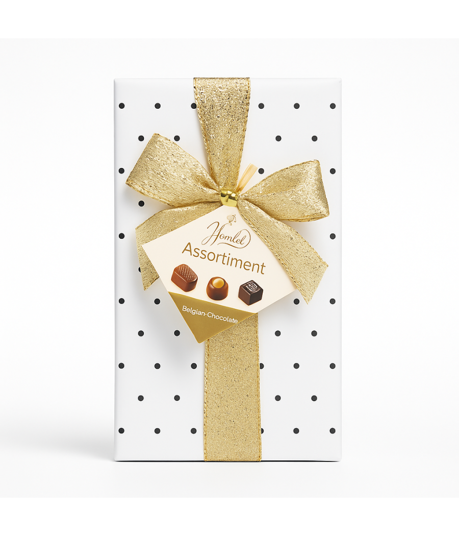 ASSORTISSEMENTS DE CHOCOLAT BELGE ( LAIT,NOIR ET PRALINE) HAMLET 125G