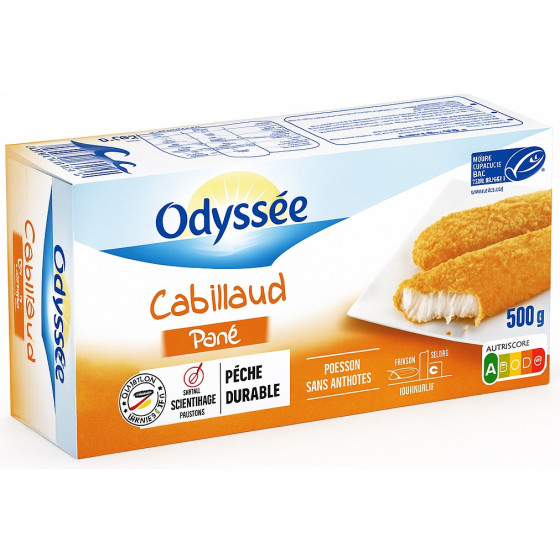 FILETS DE CABILLAUD PANE MSC 500G