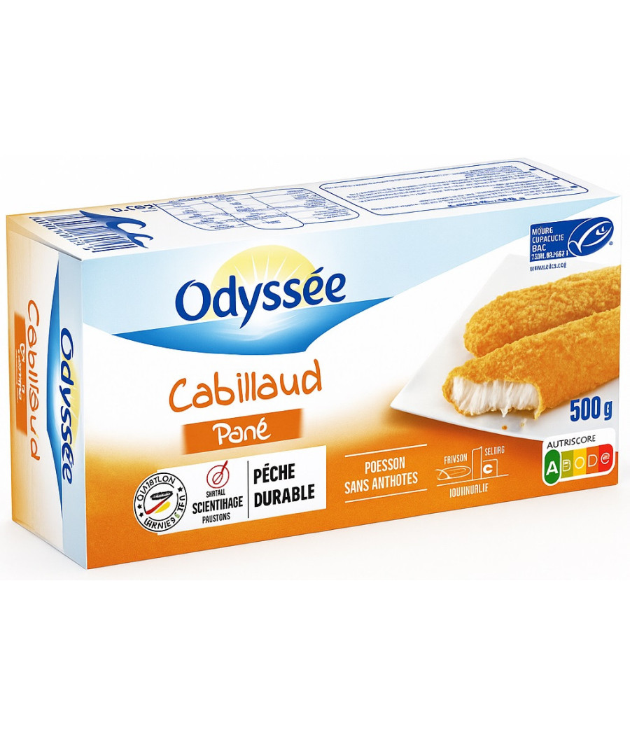 FILETS DE CABILLAUD PANE MSC 500G