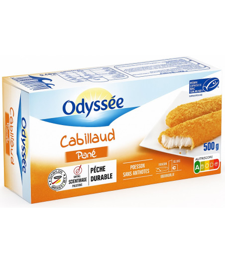 FILETS DE CABILLAUD PANE MSC 500G