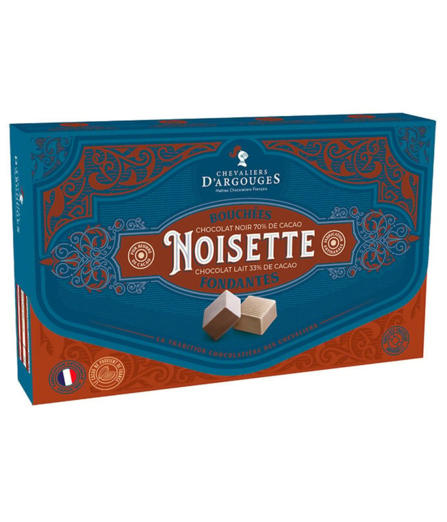 BOUCHES DE CHOCOLAT NOIR ? LAIT AUX NOISETTES CHEVALIER D'ARGOUGES 140G