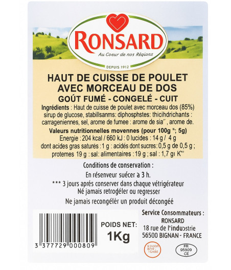 HAUT DE CUISSE DE POULET AVEC MORCEAU DE DOS GOUT FUME