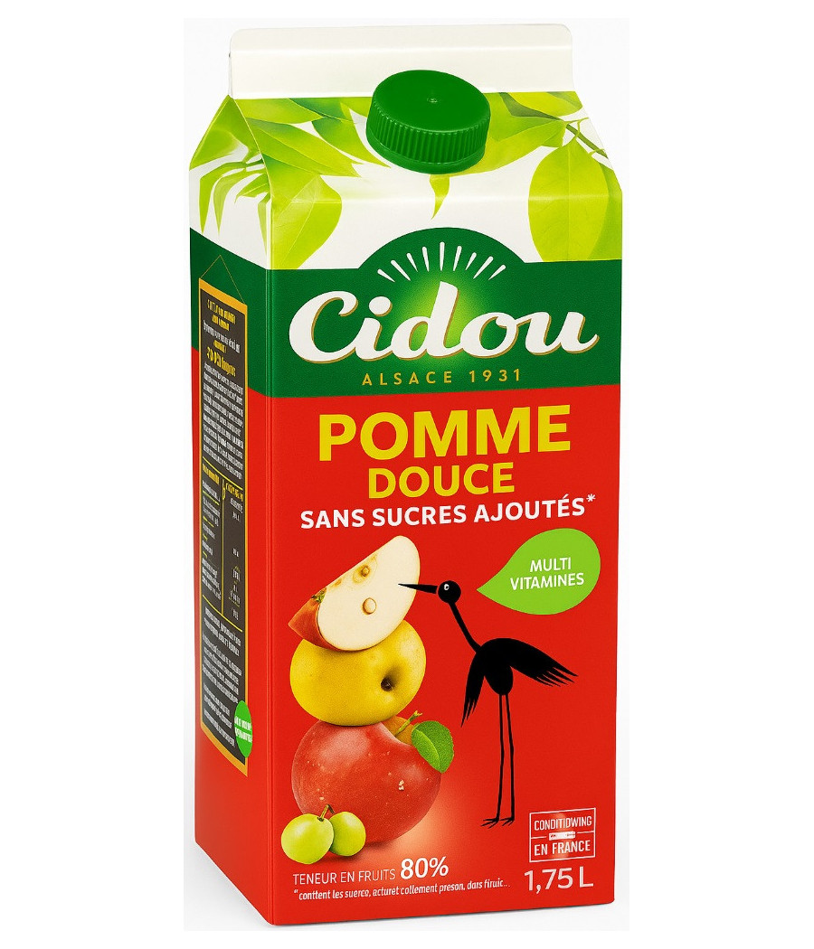JUS DE POMME DOUCE CIDOU 1.75L