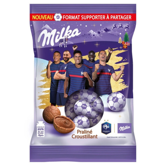 CHOCOLAT AU LAIT PRALINE CROUSTILLANT MOULAGE BALLON  MILKA 350G