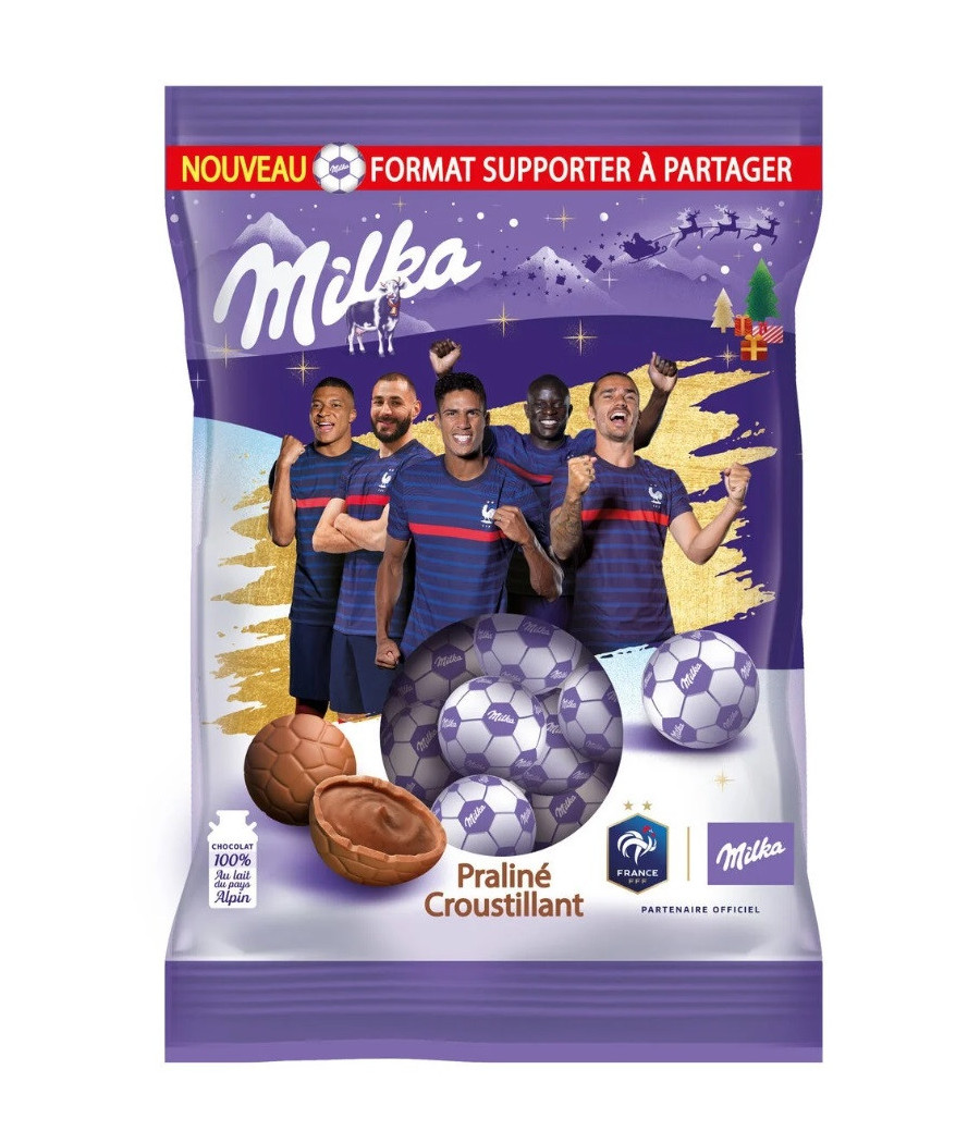 CHOCOLAT AU LAIT PRALINE CROUSTILLANT MOULAGE BALLON  MILKA 350G