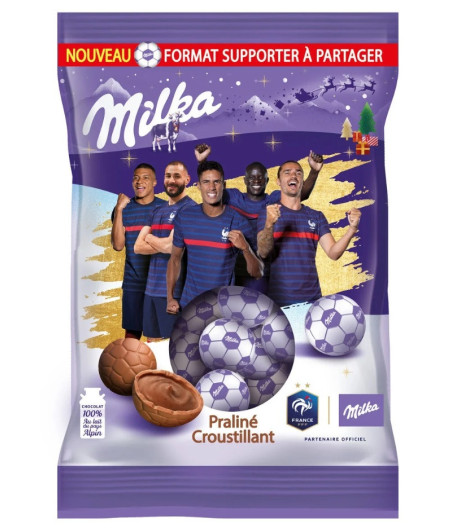 CHOCOLAT AU LAIT PRALINE CROUSTILLANT MOULAGE BALLON  MILKA 350G