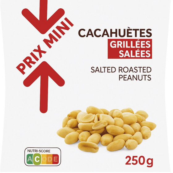 CACAHUETES GRILLEES ET SALEES PRIX MINI 250G